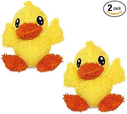 MIGHTY® 2 Pack Microfiber Medium Duck Dog Toys | Ultra Durable Plush Toy with Multiple Layers & Reinforced Seams , Washable and Floats , Mighty® Construction