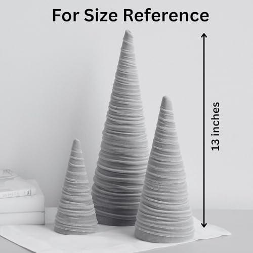 Set of 3 Velvet Cones Modern Christmas Tree (Chocolate Brown Set of 3)