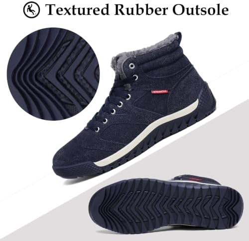 Mishansha Men's Winter Snow Boots Warm Lined Outdoor Hiking Boots