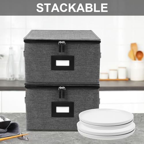 Mayniu 12" Plate Storage containers, Hard Shell Dish Storage Containers
