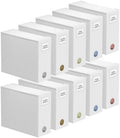SpaceAid 10 Pack Bed Sheet Organizers and Storage, Foldable Sheet Organizer for Linen Closet, Sheets Set Folder Keeper with Window XL (Queen & King Size) Organizing Bedding Container, White