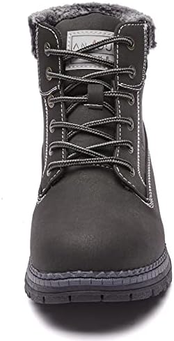ANJOUFEMME Womens Hiking Snow Winter Boots - Waterproof Outdoor Ankle Boots for Women Comfortable Warm Fur Boots for Backpacking Cycling