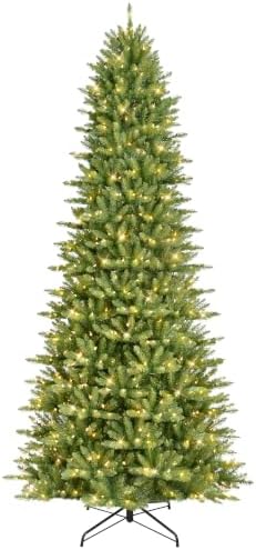 Puleo International 12ft Pre-Lit Slim Fraser Fir Artificial Christmas Tree