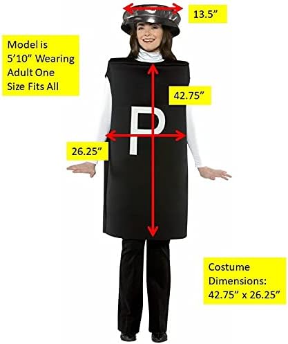 Rasta Imposta Salt and Pepper Couples Costume Party Condiment Funny Food Costumes, Mens and Womens, Adult One Size