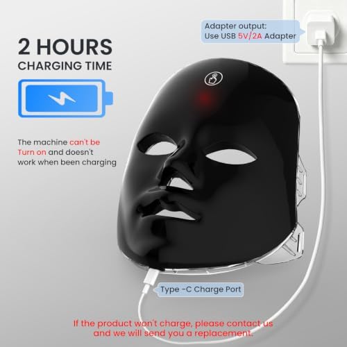 SUERBEATY Red Light Mask For Face, 7-1 Colors Red Light Face Mask