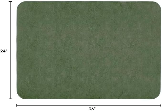 TYUU Bathroom Mat Quick Dry, Bathroom Rugs Non Slip Washable Thin Absorbent Bath Mat Fits Under Door Bathroom Floor Mat Perfect for Bath, Shower, or Sink 24"x36" Sage Green