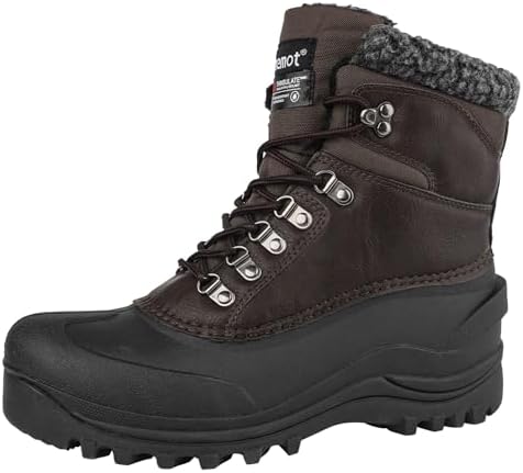 riemot Women's Men's Winter Ankle Boots Waterproof Outdoor Snow Boot Warm Fur Lined Comfortable Non-slip Lace-up Booties for Walking Hiking Trekking Camping Skiing US5-14