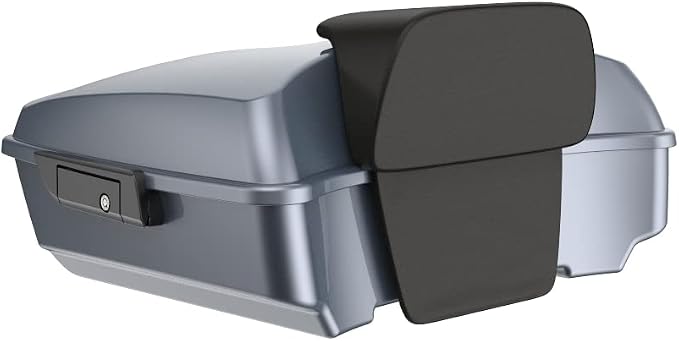 Advanblack Road Glide Tour Trunk Pack Gauntlet Grey Metallic Chopped Tour Trunk Pack Backrest Pad for '97-'25 Harley Touring Road King Street Glide Electra Glide CVO models
