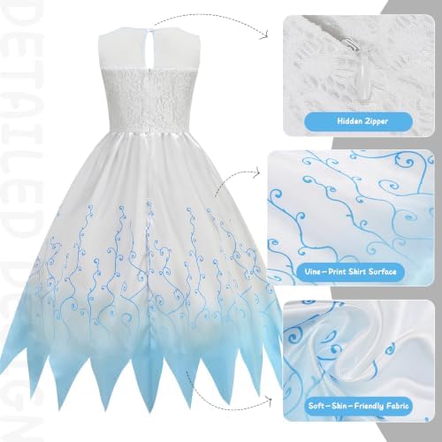 Zombie Bride Costume for Girls Halloween Dress up Outfits With Accessories