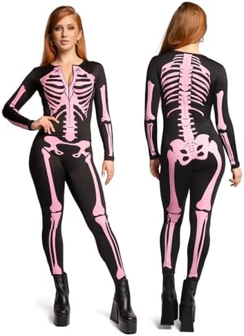 Tipsy Elves Sexy Halloween Skeleton Bodysuit for Women - One Piece Costume