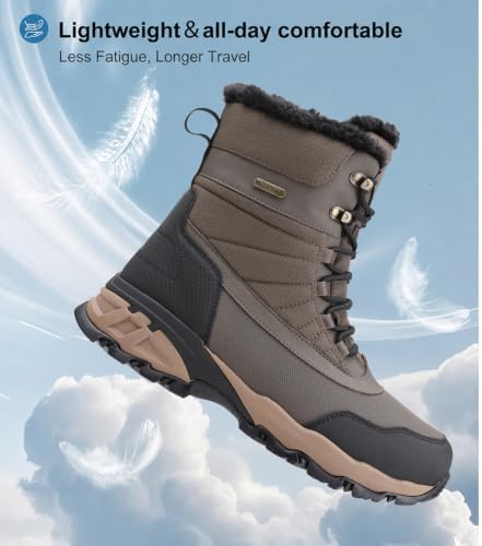 Men's Waterproof Winter Snow Boots Insulated Lightweight