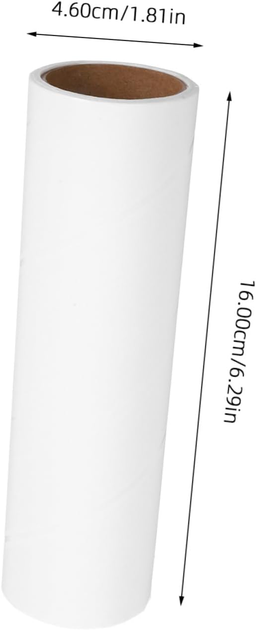 38mm Inner Diameter Sticky Lint Roller Refills 10 Rolls PET Hair Remover Replacement for Furniture Couch Carpet and Bedding Adhesive Cleaning Paper 16cm White