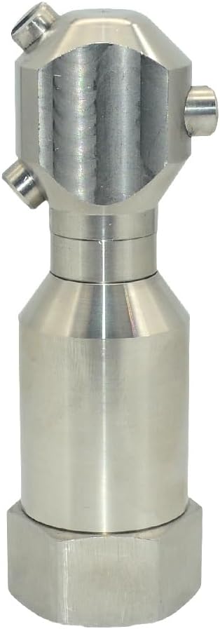 VARMHUS 360° Rotating Spray Nozzle, 304 Stainless Steel High Pressure Continuous Rotary Cleaner for Barrel, Tank, and Industrial Drum Washing (3/4")