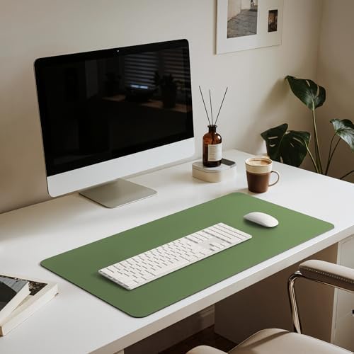 Jotsome Leather Desk Pad Mat, 34" x 17", Forest Green