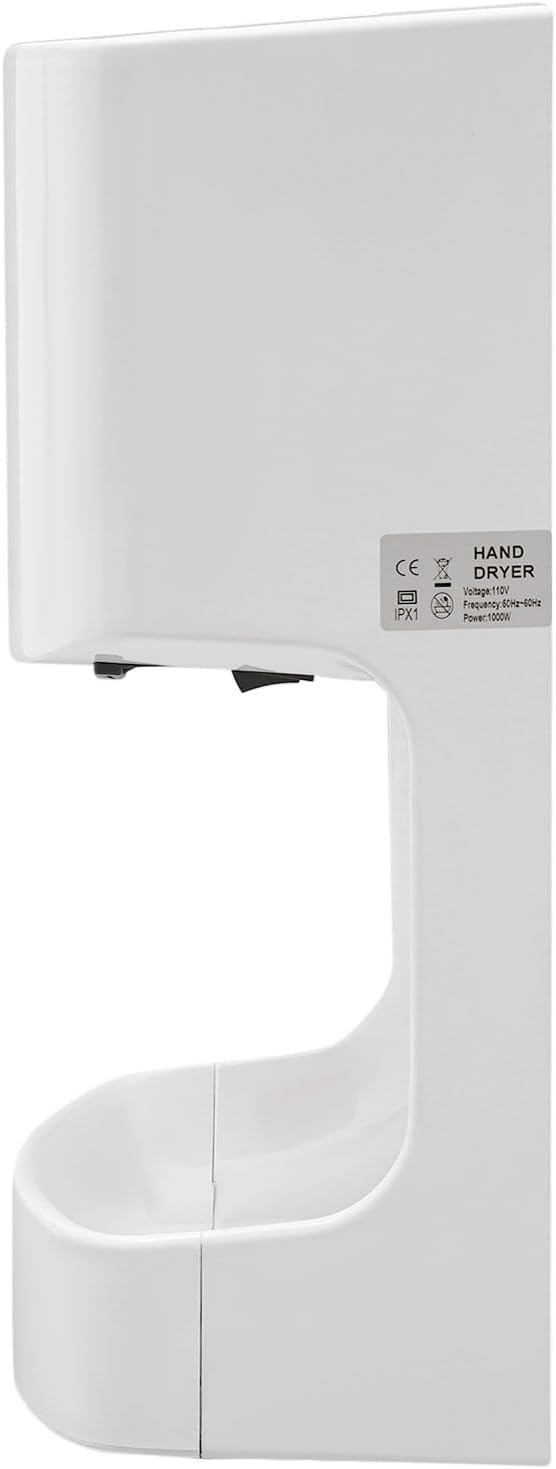 Commercial Automatic Hand Dryer, Wall-Mounted Air Wiper with Drip Tray 1000W High Speed Warm & Cold Wind for Home Shopping Mall Business Restroom