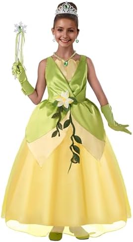 Spooktacular Creations Halloween Girls Frog Princess Dress, Green Fairy Costume for Kids, Fancy Dress for Birthday, Cosplay