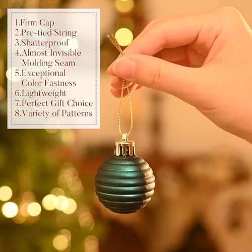 Valery Madelyn Small Christmas Tree Decorations Ball Ornaments 24ct 1.57"