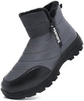Hanani Mens Winter Snow Boots Fur Lined Warm Ankle Boots Zipper Closure Waterproof Outdoor Boots Men's Lightweight Comfortable Shoes