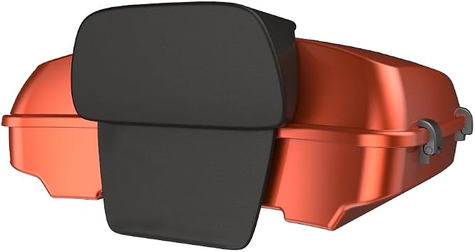Advanblack Road Glide Tour Trunk Pack Orange Lava Razor Tour Trunk Pack Backrest Pad for '97-'25 Harley Touring Road King Street Glide Electra Glide CVO models