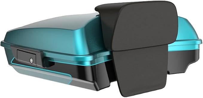 Advanblack Road Glide Teal Thunder/Vivid Black Razor Tour Trunk Pack Backrest Pad for '97-'26 Harley Touring Road King Street Glide Electra Glide CVO models