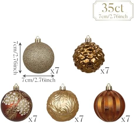 Valery Madelyn 35ct Christmas Tree Decorations Ball Ornaments 2.76 Inches