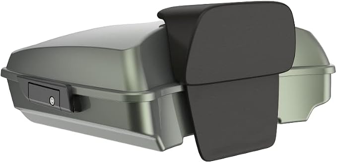 Advanblack Road Glide Tour Trunk Pack Deadwood Green Glossy Razor Tour Trunk Pack Backrest Pad for '97-'25 Harley Touring Road King Street Glide Electra Glide CVO models