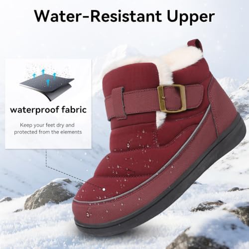 XIHALOOK Womens Snow Boots Winter Waterproof Mid-Calf Boots