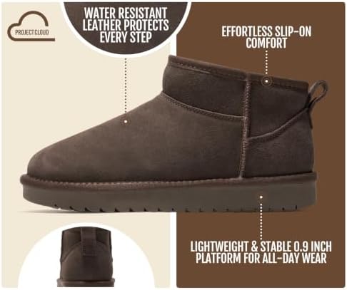 Project Cloud 100% Genuine Leather Womens Boots Ankle Boots for Women Shoes