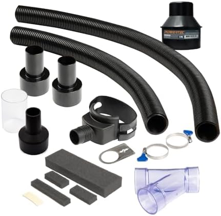POWERTEC 70488 Dust Collector Fittings, Router Table Dust Collection System w/Y Fitting, Hoses, Reducers Shop Vac Works w/BOSCH PR20EVS, Makita & Porter Cable, Not Compatible with Lift Router Tables