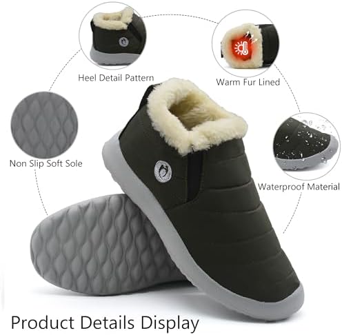 Winter Boots for Women Lightweight Comfortable Plush Waterproof Stylish Solid Color Ladies Ankle Shoes
