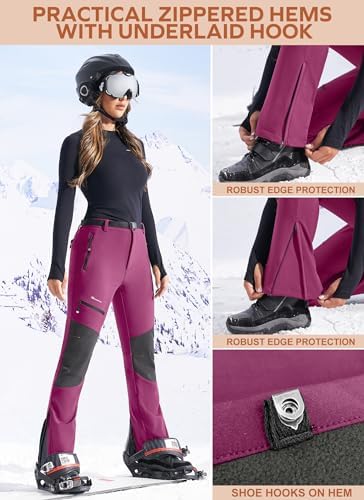 Snow Pants Womens Ski Pants Waterproof Insulated Softhell fleece lined