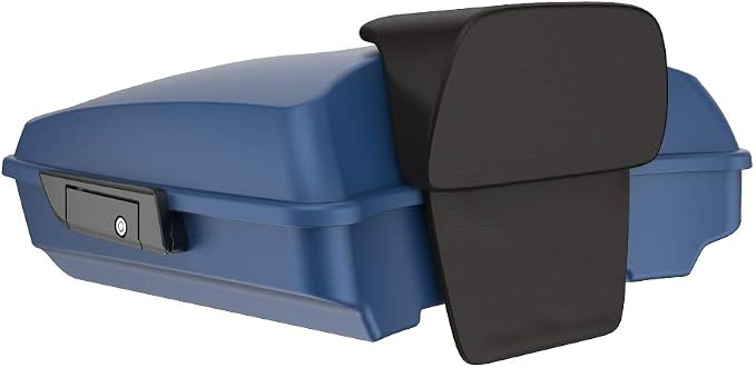 Advanblack Road Glide Tour Trunk Pack Legend Blue Denim Razor Tour Trunk Pack Backrest Pad for '97-'25 Harley Touring Road King Street Glide Electra Glide CVO models