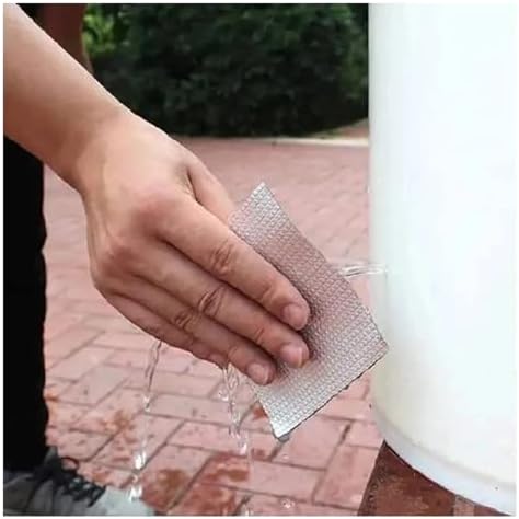 Waterproof Tape Butyl Tape Aluminum Foil Tape Butyl Tape Aluminum Foil Butyl Rubber Tape Super Strong Fiber Thicken Self Adhesive Seal god kvalitet For Pool Roof Pipe Repair Stop Leak(1M-50MM)