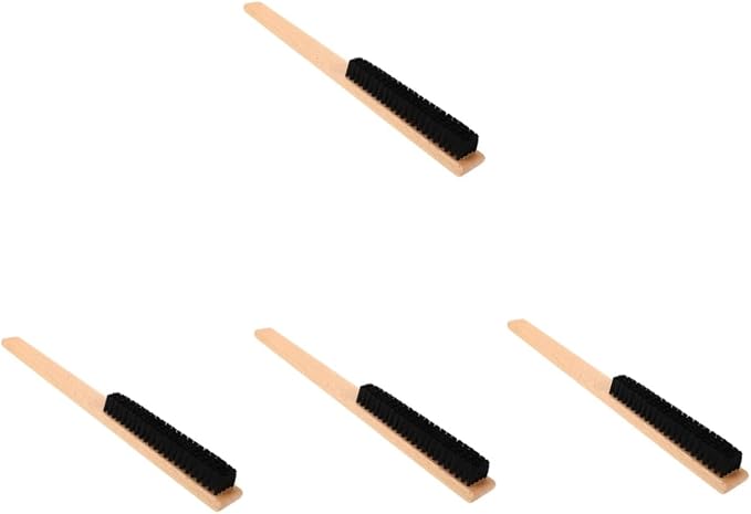 BESTYASH 4pcs Bristle Coat Brush Wood Handle Multipurpose Scrub Brush for Clothes Shoes and Home Cleaning Lint for Laundry Kitchen and Bathroom Use