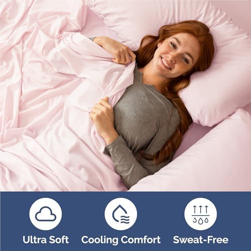 King Size 4 Piece Sheet Set - Breathable & Cooling Sheets - Lavender Pink