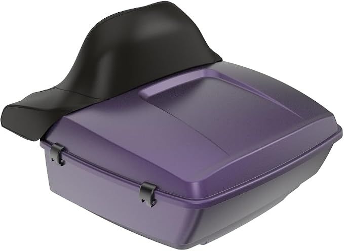Advanblack 2025 RG Tour Trunk Pack Purple Abyss Denim King Tour Trunk Pack Luggage +Wrap-Around Backrest Pad for '97-'25 Harley Touring Road King Street Glide Electra Glide CVO models