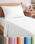 Twin Size 3 Piece Sheet Set - Comfy Breathable & Cooling Sheets - White