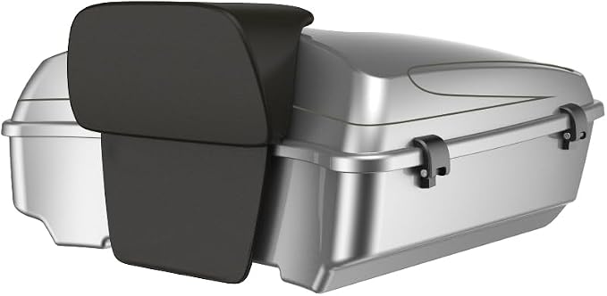 Advanblack Road Glide Tour Trunk Pack Dark Platinum Chopped Tour Trunk Pack Backrest Pad for '97-'25 Harley Touring Road King Street Glide Electra Glide CVO models