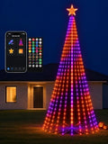 6FT 214 LEDs Smart RGB Outdoor Christmas Tree Cone Lights with Star