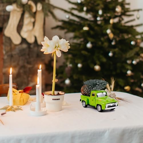 Christmas Green Truck Decor, Green Tree Truck Decorations for Home Indoor, Mini Cute Christmas Tree Tiered Tray Decor, Farmhouse Kitchen Tabletop Centerpiece Decorations