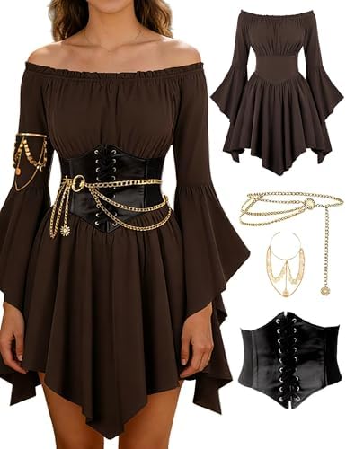 Renaissance Costume Women Pirate outfit Ren Fairy Dress Halloween Costume