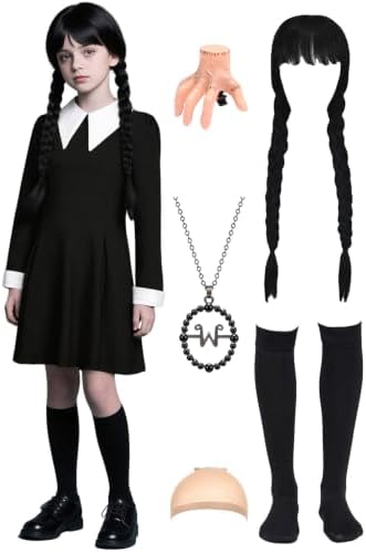 Girls Halloween Costume Kids Princess Black Dress for Family Cosplay Outfit