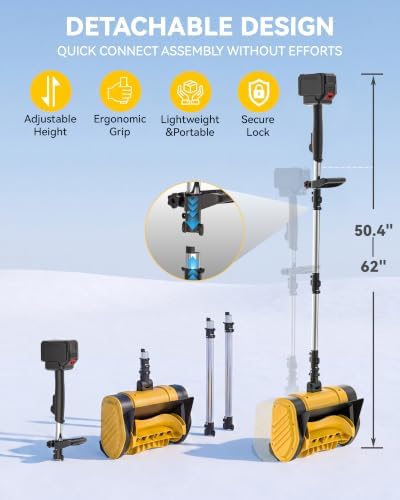 Cordless Snow Shovel 14 inch, 2×4.5Ah Brushless Snow Blower Removal