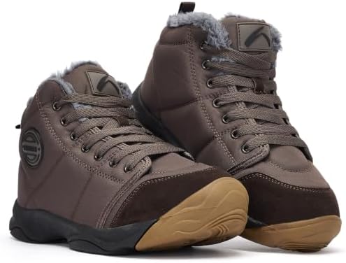 UPSOLO Mens Winter Trekking Snow Boots Water Resistant Shoes Anti-Slip Fully Fur Lined Casual Lightweight Hiking Boot