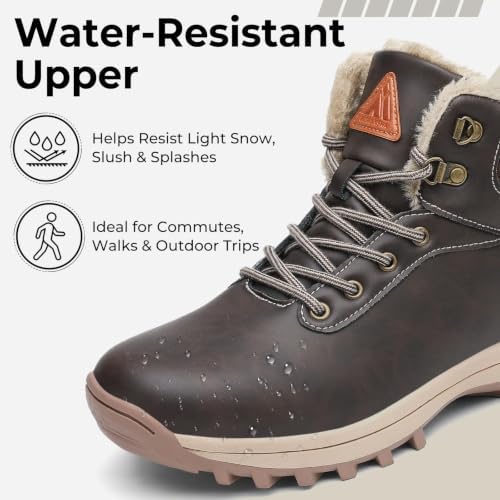 Mishansha Men's Waterproof Snow Boots, Insulated Winter Hiking Boots