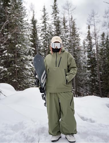 GSOU SNOW Mens Womens Ski Snow Pants Baggy Snowboard Pants Waterproof