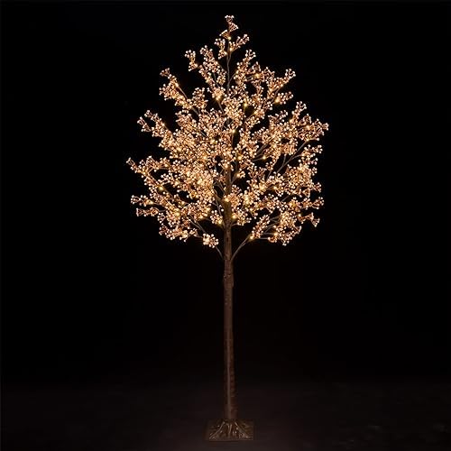 TYBEEU 6ft Lighted Baby's Breath Tree with 184 Warm White LED Lights