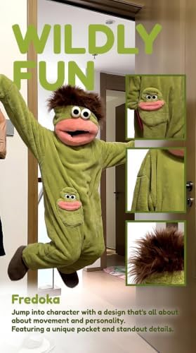 Adult Big Mouth Monster Onesie with Giant Comb, Funny Halloween Cosplay Outfit for Christmas Party Sleepwea