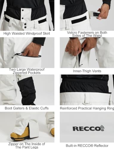GSOU SNOW Men Women Snowboard Pants RECCO Baggy Snow Ski Pants Insulated