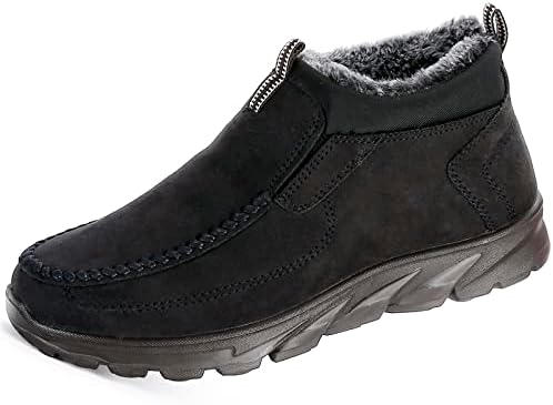 COSIDRAM Mens Shoes Winter Snow Boots Slip On Warm Cotton Padded Loafers